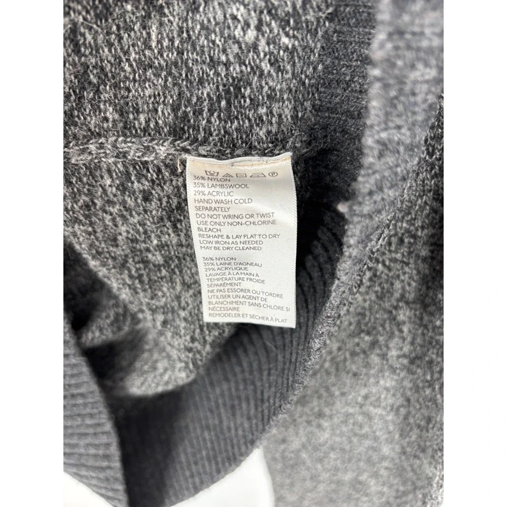 O'Hanlon Mills Sweater Mens M Gray Cardigan Lambswool Blend